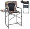 GOPLUS Chaise de Chasse Pliante avec Dossier Incliné, Accoudoirs Rembourrés de Mousse et Repose-Pieds Amovible, Chaise de Camping Haute avec Structure en Forme de Croix, Capacité de Poids 150KG