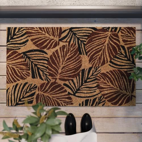 Jungle Mat – Stylische Kokos-Fußmatte von WECONhome für den Innen- und Zwischenbereich (45 x 75 cm, rotbraun)