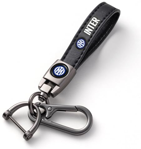 HDBDYH Leder Schlüsselanhänger für Auto für Fußballfans, Milano Auto Schlüsselanhänger für Motorrad, SUV, Truck, Unisex Auto Schlüsselanhänger Ersetzen Zubehör für Männer und Frauen