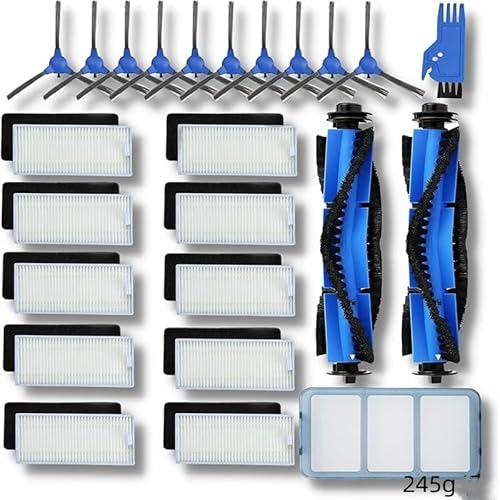 Ersatzteile für Eufy RoboVac 11S, 15C, 30C, 35C Roboterstaubsauger,Zubehörset für Eufy RoboVac 11S Enthält 2 Hauptbürste,10 Seitenbürste,10 Filter,1 Filter,1 Reinigungsbürste