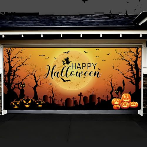 Decoraciones De Halloween Para Puertas De Garaje Cubierta Grande Para Puertas De Garaje De Halloween, Cubierta Para Puertas De Garaje De 157 X 72 Pulgadas,Garage Door Banner Cover