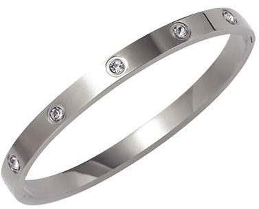 JJDreams 6 mm Breite Cubic Zirkonia Armreif,Gold plattiert Classic Tennisarmband Modeschmuck,Hochzeit Geburtstag Geschenke für Frauen,Silber