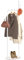 Todeco Porte-manteau avec socle en marbre, 50x30x180 cm Portemanteau sur pieds à Vêtements avec 6 Crochets pour Entrée Bain Masion Chambre