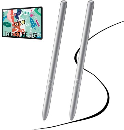 2 Stück Galaxy Tab S7 FE S Pen Ersatz-Eingabestift für Samsung Galaxy Tab S7, Tab S7 FE SM-T730, SM-T733, SM-T736B (Mystisches Silber)