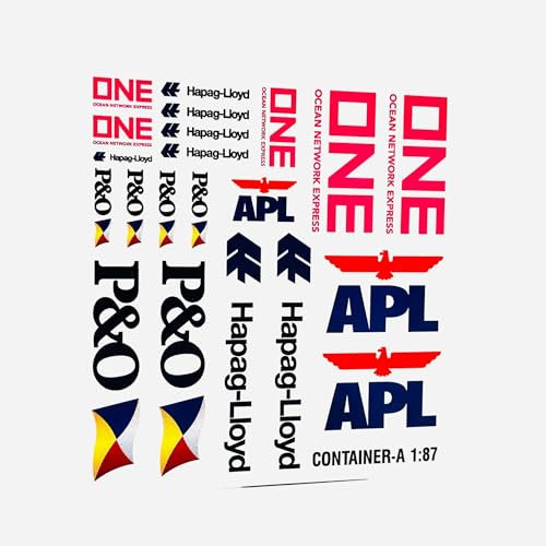 Waterslide Decal Container 1:87 H0 Schiff/Zug Modellbahn/Modellbau LKW Set A Überseecontainer