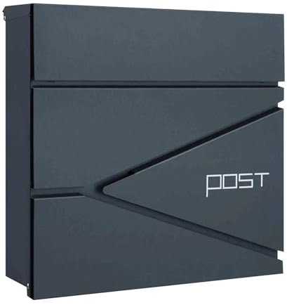 YCHUANGHEQING Cassetta Postale da Muro per Esterno, Cassetta Posta con Serratura, Cassette Postali Condominiali di Sicurezza per Chiavi, 37x10x35 cm(Black)