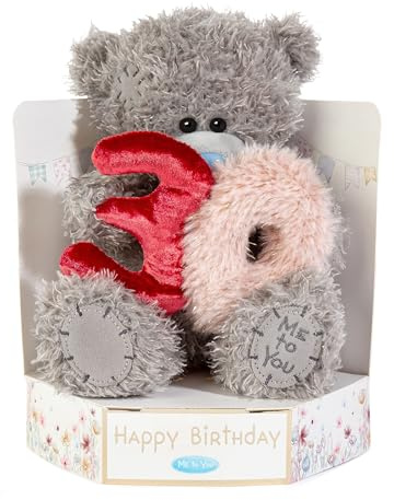 Me to You Tatty Teddy Plush 15cm-High 30th Birthday Bear On Luxury Gift Plinth - Official Collection, Grey