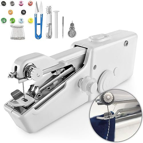 Mr.Twinklelight Mini Nähmaschine, Handnähmaschine Elektrische Nähmaschine mit Nähzubehör für Anfänger, Tragbare Mini Nähmaschine für den Hausgebrauch, zum Nähen von Kleidung, Vorhängen,Handarbeiten