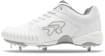 Ringor - Flite - Chaussures softball - Pour femme - Crampons en métal - Avec protection des orteils - Blanc, Blanc., 42 EU Étroit