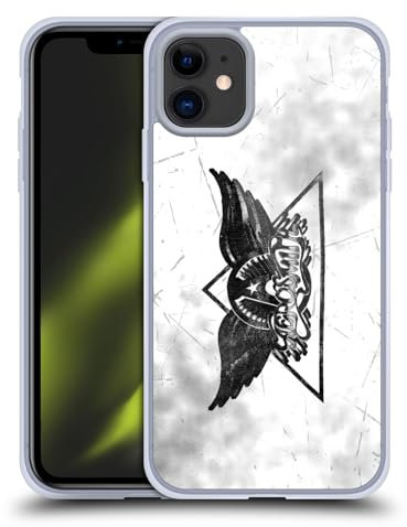 Head Case Designs Offizielle Aerosmith Dreieck geflügeltes Logo Schwarz und Weiss Gelhülle [Militärischer Schutzgrad] Kompatibel Mit Apple iPhone 11 Und Kompatibel Mit MagSafe