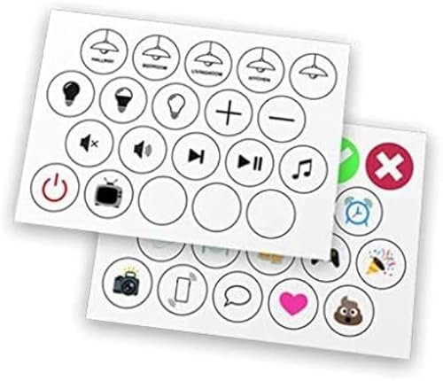 Flic Button Aufkleber-Set – 2 Bögen mit 20 Stickern für Flic 2 – Personalisierbare Etiketten für jeden Button – Inkl. 3 Blanko-Sticker