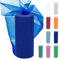 Rouleau de tulle - 30 cm x 91,5 m - Ruban de tulle en organza - Pour mariage, fête, tutu, jupe, bricolage, couture, organza à mailles fines - Bleu foncé