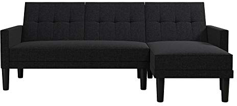 Haven Sectional Sofa Bed Linen Dark Grey, 211x140x80cm