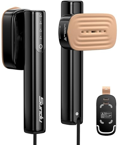 Sundu Steamer for Clothes, Portable 2 In 1 Travel Steamer Iron,15s Fast Heat-up, 4 Modes, LED Display, 20 Minutes of Continuous Ironing Handheld Garment Steamer for Travel and Home Black