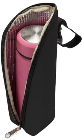 Insulated Bag for Bottles, Insulated Bottle Holder for Breast Milk | Breastfeeding Cup Holder Pouch for Car Nurseries Outdoor Picnic Travel, Black, Se référer au descriptif, Refer to description