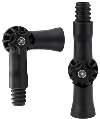 Fatiya 2 Pieces Universal Joint Angle Adaptor for Telescoping Extension Pole, Rotatable Extension Pole Adapter Attachments Accessories Compatible with Standard Threaded Tip Broom Handle