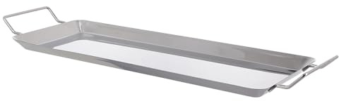 KAILIKETIY Edelstahl Grillpfanne Fischgrillplatte mit Glatten Kanten Leicht und Kompakt für Gasherd und Offene Flamme Multifunktionale BBQ Grillplatte für Outdoor und Garten