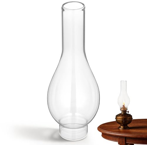 DECHOUS Cheminée En Verre Pour Lampe À Pétrole Abat-Jour Transparent Vintage Tube De Remplacement 24.50 X 5.00 X 3.60 cm Installation Facile Pour Lampe À Huile Maison Bureau Restaurant