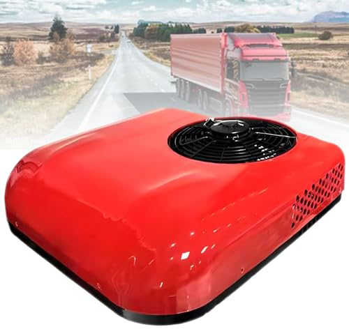 ExoticaBlend 12V/24V Dc Air Conditioner,12V/24V Rv Air Conditioner Cool Rooftop Dc Unit Rv,For Truck Rv Boat Automotive Camper Travel Trailer Red-12V