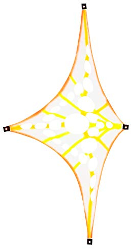 PSYWORK Schwarzlicht Segel Spandex | PSY Suzy Triangle | Multicolor | 1,5 x 2m | UV-aktiv | Leuchtend | Wandtuch Wandbehang Stoff Neon Deko Party Tuch Tapestry Poster PSY Goa