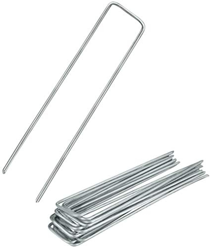 Balinco – Erdanker U-Profil 200er Set 150x25x2,7 mm aus verzinktem Stahl – Bodenanker für Unkrautvlies, Gartenvlies, Zaun, Netz & Camping – Robuste U-Heringe mit spitzen Enden – Ideal für weiche Böden