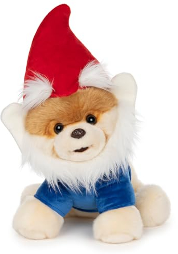 GUND 6058915 World's Cutest Dog Boo Gartenzwerg mit spitzem Hut ab 1 Jahr, 9 Jahre, Beige, 22,9 cm