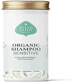 ELIAH SAHIL Bio Sensitiv Shampoo Pulver - 100gm, Hypoallergen, Antischuppen, pH-neutral – Aloe Vera, Kamille & Tonerde – Zero Waste, Vegan, Nachfüllbar, Ohne Sulfate oder Duftstoffe