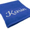 Handtuch mit Namen oder Wunschtext Bestickt, personalisiertes Duschtuch, individuelles Badetuch, 100% Baumwolle, 180 x 100 cm Royalblau