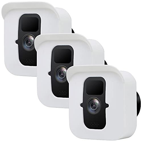 Meffort Inc Silicone Skin Case Cover with Sun Glare UV & Weather Protection Camouflage Disguise Covers Compatible with Blink Outdoor Camera (3rd Gen) - White (3 Pack)