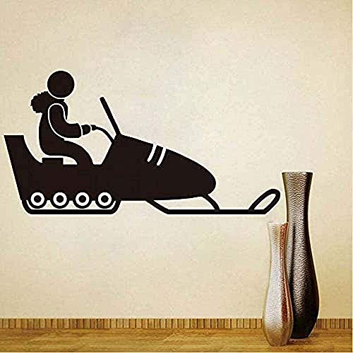 Vinyl Wandaufkleber Wanddekoration Diy Aufkleber Persönlichkeit Schlitten Wand Junge Zimmer Silhouette 83X43Cm