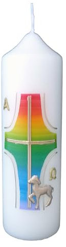 Osterkerze mit Wachsauflage