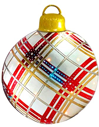 monshop Weihnachten Aufblasbar Ball, Weihnachtsdekorationen Weihnachtsball PVC Aufblasbare Weihnachtskugeln 60cm, Outdoor Christbaumkugel Weihnachtskugel Baumschmuck