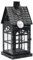 Dekovita 35cm Metall-Laterne Lichthaus - Gartenlaterne mit Glas-Scheiben - Windlicht Haus Deko-Laterne