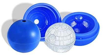 Todesstern-Eiswürfelform, 2 Packungen große Eiskugelhersteller, Silikon-Eiswürfelform und Schokoladenmacher-Werkzeuge für Whiskey, Bourbon und kühle Getränke (2)