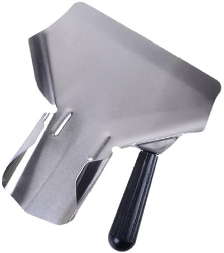 Pommes Frites Schaufel, kommerzielle Pommes Frites Bagger, Popcornschaufel, Eis, Süßigkeiten, Snacks, Desserts Schaufel (Edelstahl, schwarz, rechte Hand)