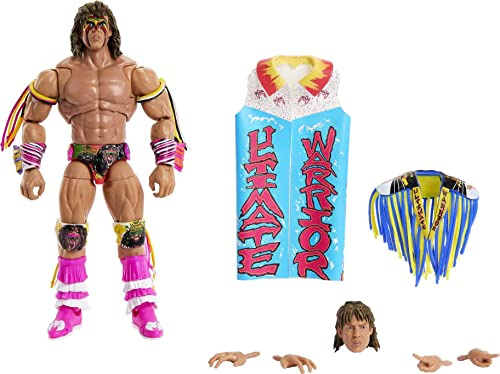 WWE Actionfiguren, Ultimate Edition Warrior Figur und Zubehör, 15,2 cm (6 Zoll) Sammlerstück WWE Spielzeug