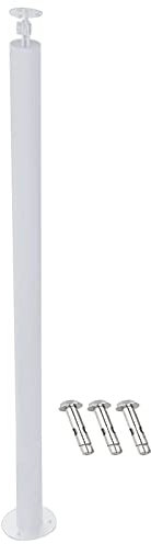 WAHHWF Geländerpfosten Weiß Runden Baluster für Treppen Innen Außen, Deck Metall Baluster Spindelsäule Dekorative Treppenteile, 70 75 80 85 90 95 100 110 120 130 cm
