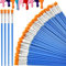 SIYINGSAERY Small Paint Brushes Bulk, 60PCS Wide Flat Nylon Acrylic Paint Brushes, Blue Plastic Handle, 7mm Width, Large Size, 138g