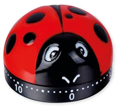 TimeTEX Zeitdauer-Uhr Marienkäfer - 60 Minuten Laufzeit, mit Ablauf-Signal - läuft ohne Batterien - ca. 60 mm - 61937