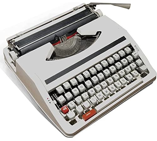 Schreibmaschine,Vintage Schreibmaschine,Mini Schreibmaschine Modell,Vintage Schreibmaschine Modell, mit Band und Umkarton, Arbeitszimmereinrichtung, literarisches Geschenk,White