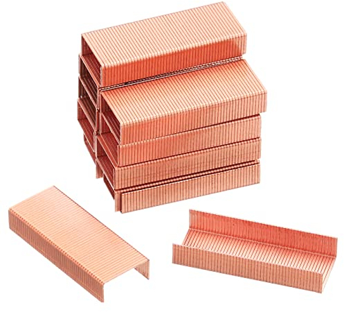 PATIKIL 24/6 Staples, 2000 Pcs 50/Strip Standard Size Jam Free Sharp Chisel Point Stapler Refill for Desktop Stapler Home Office, Rose Gold