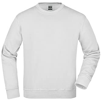 James & Nicholson Workwear Pullover - Strapazierfähiges Sweatshirt für Arbeit & Beruf | Farbe: white | Grösse: M