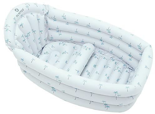 Olmitos - Bañera Hinchable para bebé - Práctica, cómoda y segura - A partir de 0 meses – Con separador antideslizante - Plástico hinchable con diseño exclusivo – Adaptable para crecer con el bebé