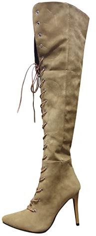 NOAGENJT stivali donna estivi bianchi stivali stivaletti da donna stivali moto donna tacco stivali donna estivi traforati allacciare tela stivali ciabatte donna comode sandali sposa Cachi-a 37