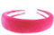 Womens Luxe Slightly Padded Puffy Velvet Flat Winter Evening Wedding Party Birthday Bridal Christmas Birthday Bridesmaid Headband Alice Band Hair Accessories Hairband (Fuchsia, One Size)