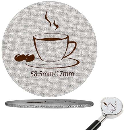 uck Sieb für Espresso 58,5 mm – Kaffeesiebträger, Puck-Siebträger, 1,7 mm Dicke, 150 μm, Kaffee, wiederverwendbarer Filter, 1 Packung