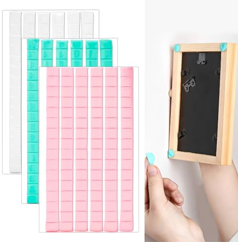 Okoss 288 Stück Klebeknete Selbstklebend,3D Klebepads Posterstrips,Ablösbare Klebekissen Flexibel Wiederverwendbar Posterknete für Bildern Postern Fotorahmen Nagelkunst Poster Basteln(3 Farben)