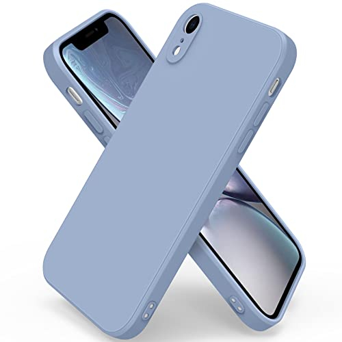 Wanme Handyhülle für iPhone XR Hülle, Ultradünne Weiche Flüssigsilikon Hülle, Vollständige Schutzhülle Handyhülle für iPhone XR (Grau blau)