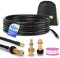 10M/33FT Pressure Washer Drain Pipe Cleaning Hose Cleaning Kit with 2 Adapter and Rigid Jet Nozzle, Compatible with Karcher K2, K3, K4, K5, K6, K7 and LAVOR Pressure Washer, 180 Bar