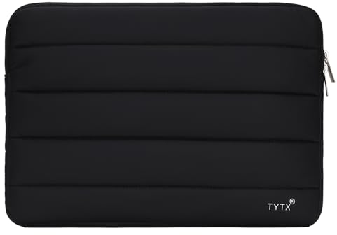 TYTX Puffy Laptop-Hüllen 13 Zoll 14 Zoll, Puffer Laptop Tragetasche für Frauen, Puffy Case kompatibel für MacBook Air M3 M2 M1, MacBook Pro 13 Zoll 14 Zoll, 13 in 14 Zoll Cover, Schwarz